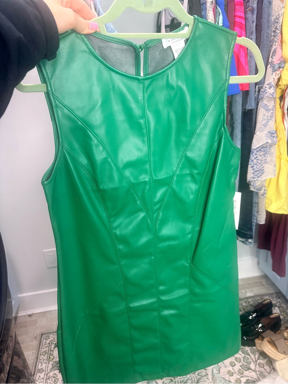 iris Green Faux Leather Bag with Smooth Finish